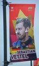 Sign F1 race car champion in 2013 Sebastian Vettel Royalty Free Stock Photo