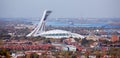 The view of the city from the Kondiaronk Belvedere Mount Royal. Royalty Free Stock Photo