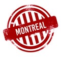 Montreal - Red grunge button, stamp