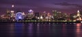 Montreal skiline and St Lawrence River at night