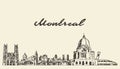 Montreal skyline, Canada vector city drawn sketch Royalty Free Stock Photo