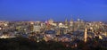 Montreal skyline at dusk, aerial view Royalty Free Stock Photo