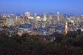 Montreal skyline at dusk in autumn, Canada Royalty Free Stock Photo