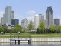 Montreal skyline, Lachine Canal Royalty Free Stock Photo