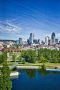 Montreal skyline with the Lachine Canal Royalty Free Stock Photo