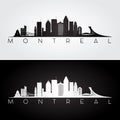 Montreal skyline and landmarks silhouette. Royalty Free Stock Photo