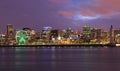 Montreal skyline and Saint Lawrence River at dusk, Canada Royalty Free Stock Photo