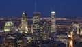 Montreal skyline and Saint Lawrence River at dusk Royalty Free Stock Photo