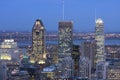 Montreal skyline and Saint Lawrence River at dusk Royalty Free Stock Photo