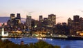 Montreal skyline and Saint Lawrence River at dusk Royalty Free Stock Photo