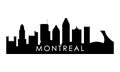 Montreal skyline silhouette. Royalty Free Stock Photo