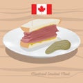 A montreal smoked meat illustration.. Vector illustration decorative design Royalty Free Stock Photo