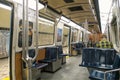 Montreal subway inside a train Royalty Free Stock Photo