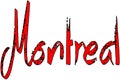 Montreal text sign illustration