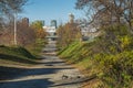 Path beside Historic  Grain Silo No 5 in Montreal Old Port Royalty Free Stock Photo