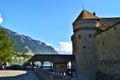 Montreaux / Switzerland - July 16 2014: Entrance to Chillon Castle.