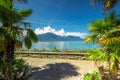 Montreux city with Swiss Alps, lake Geneva and  on Lavaux region, Canton Vaud, Switzerland, Europe Royalty Free Stock Photo