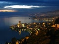 Montreux at night, Switzerland Royalty Free Stock Photo