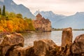 Montreux, Switzerland castle and mountains