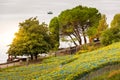 Montreux, Switzerland, promenade and lake view Royalty Free Stock Photo