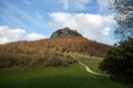 Montsegur castle in French Pyrenees Royalty Free Stock Photo