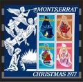 Montserrat Chrismas 1977 stamps. Royalty Free Stock Photo