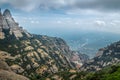 Montserrat green rocks near the Montserrat abbey, Catalonia