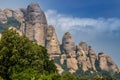 Montserrat green rocks near the Montserrat abbey, Catalonia