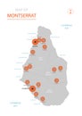 Montserrat map with administrative divisions.
