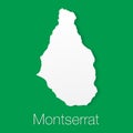 Montserrat map silhouette vector. green background Royalty Free Stock Photo