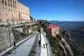 Montserrat mountain railroad line,Spain Royalty Free Stock Photo