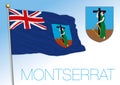 Montserrat official national flag and coat of arms, British territory