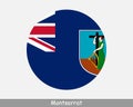 Montserrat Round Circle Flag. Montserratian Circular Button Banner Icon. EPS Vector