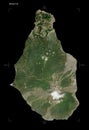 Montserrat shape on black. High-res satellite