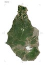 Montserrat shape on white. Low-res satellite