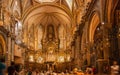 Interior of Basilica at Montserrat or Church at Montserrat Monastery, Catalonia, Spain Royalty Free Stock Photo