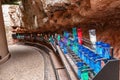 Montserrat, Spain - September 21, 2021: Offering candles and supplications of prayers to the Virgin of Montserrat in the Abbey of