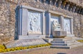 Monumanto ai Caduti War Monument at the city walls of Bellizona, Switzerland Royalty Free Stock Photo