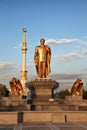 Monumen of Niyazov and Arch of Independence Royalty Free Stock Photo