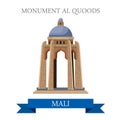 Monument al Quoods in Bamako in Mali. Flat vector