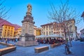 The monument on on Alessandro Volta Square, Como, Italy Royalty Free Stock Photo