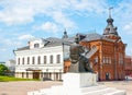 The monument of Andrey Rublev and City Council building, Vladimir, Russia Royalty Free Stock Photo