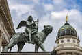 Monument of angel playing harp on Gendarmenmarkt, Berlin