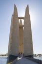 The monument of Arab-Soviet Friendship on the Aswan High Dam, Egypt Royalty Free Stock Photo