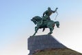 Monument of Bashkir national hero and poet Salavat Yulaev on horse at summer day. Ufa, Bashkortostan, Russia, 22.07.2019