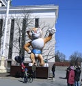 Monument big doll leopard - symbol of the Olympic Games in Sochi 2014