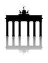 Monument Brandenburg gate with mirror effect vector on white background