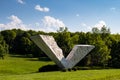 Monument broken wings, also called V/3, dedicated to the victims of WW2 in memorial park Sumarice