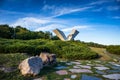 Monument broken wings, also called V/3, dedicated to the victims of WW2