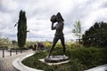 Monument bronze sculpture strong man Silacz by Stanislaw Czarnowski in Ujazdowski Park for Polish or pole people and foreign